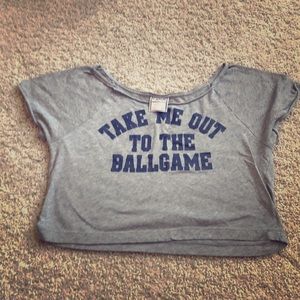 “Take Me Out To The Ball Game” PINK Crop Top-